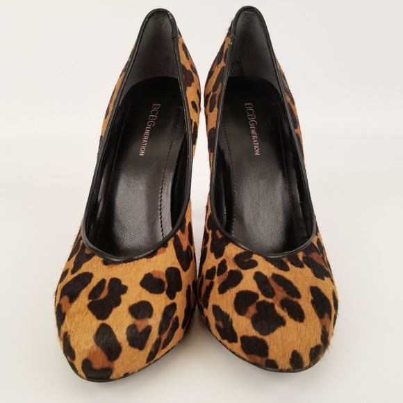 BCBG Generation PL Brady Leopard Pony Hair  Heels - Picture 3 of 8